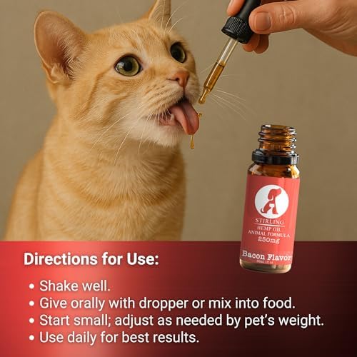 STIRLING Hemp Seed Oil for Dogs & Cats, MCT, Omega 3 6 9, Bacon Flavor