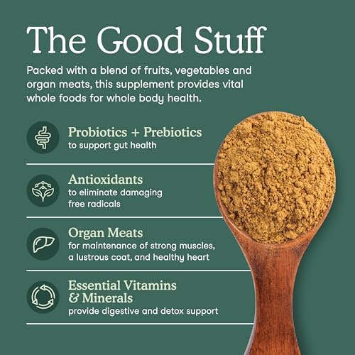 Fera Pets Whole Food Cat & Dog Multivitamin with Probiotics - 3.7 oz | Powder Cat & Dog Food Topper with Organ Meats, Vegetables, Greens, Fruits & Vitamins