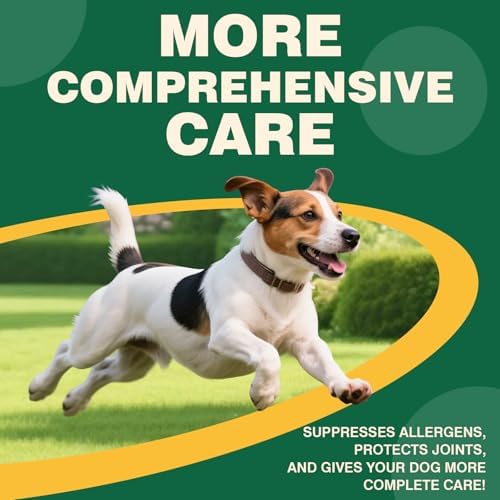 Dog Allergy Chews 400PCs with Turmeric, Digestive Enzymes Supports Seasonal Allergy Relief, Itchy Skin, Joint Health Anti-Itch Supplement for Allergic Dogs Aids Post-Surgery Recovery Senior Mobility