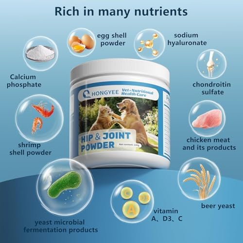 Canine Hip & Joint Supplement 100 g Promotes Cartilage and Bone Health, Enhances Joint Mobility and Flexibility, Enriched with Calcium Phosphate/Chondroitin Sulfate/Vitamins