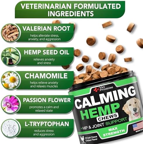 Hemp Calming Chews for Dogs Anxiety, 170-Pack, 170 Count