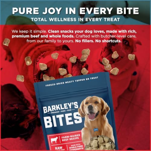 Barkley's Bag Beef Bites, Freeze Dried Dog Treats & Topper, 4 Oz, 3 Pack