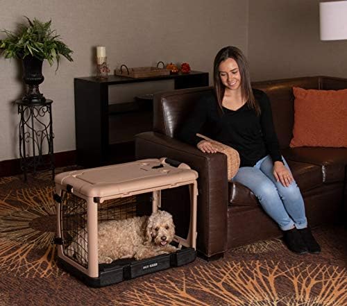 Pet Gear The Other Door 4 Door Steel Crate for Dogs/Cats, 27", Beige
