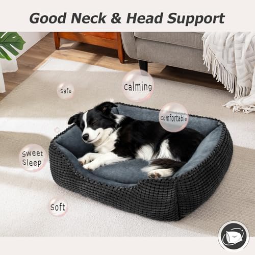 MIXJOY Calming Rectangle Dog Bed, 30"x24"x9"