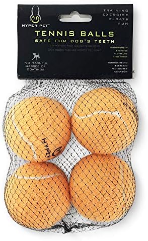 Hyper Pet Tennis Balls for Dogs (Safe Ball for Exercise and Training) Interactive Dog Toys work with Hyper Pet K9 Kannon K2 Dog Ball Launcher - 4 Pack 2.5" Orange | Interactive playthings that work with the K9 Kannon K2 launcher, made for training sess...