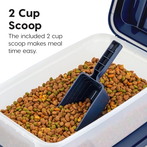 IRIS USA Dog Food Storage Container, 2-Pack, Up to 14 lbs, Navy