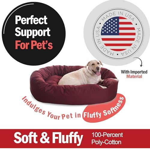 Majestic Pet 52 inch Burgundy Bagel Dog Bed Products