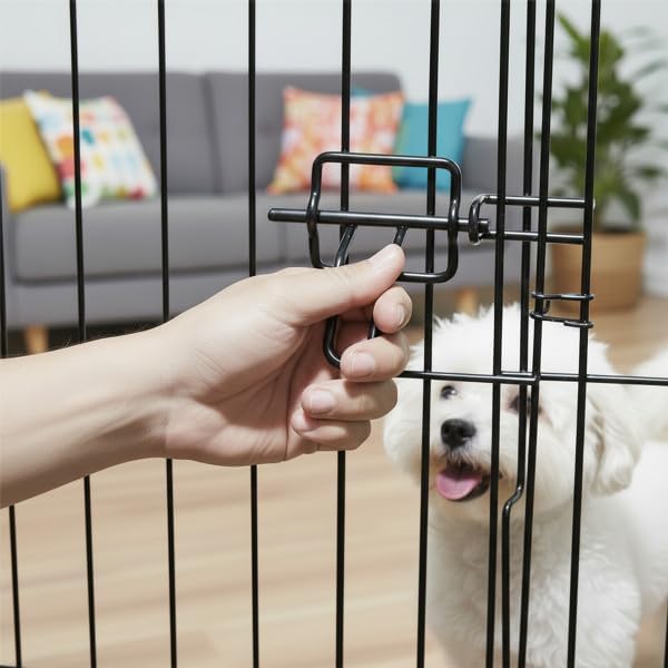 Puppy Playpen - Foldable Metal Exercise Enclosure with Eight 24-Inch Panels - Indoor/Outdoor Fence for Dogs, Cats, or Small Animals by PETMAKER