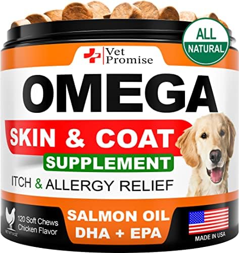 Omega 3 for Dogs - Fish Oil for Dogs Chews - Skin and Coat Supplement