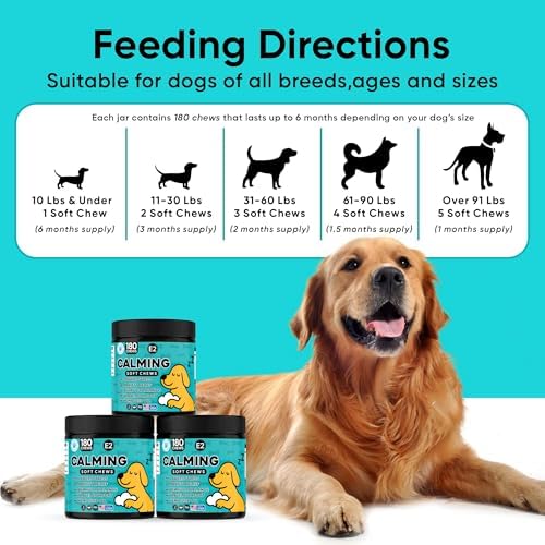 Calming Chews for Dogs with Valerian Root & Melatonin 3mg, 180-Pack, 180 Count