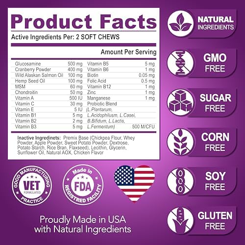 (2 Pack) Dog Multivitamin Chewable - 240 Ct - Dog Vitamins and Supplements | Senior & Puppy Multivitamin for Dogs - Pet Joint Support Health - Immunity - Mobility - Energy - 240 Chews - Made in USA