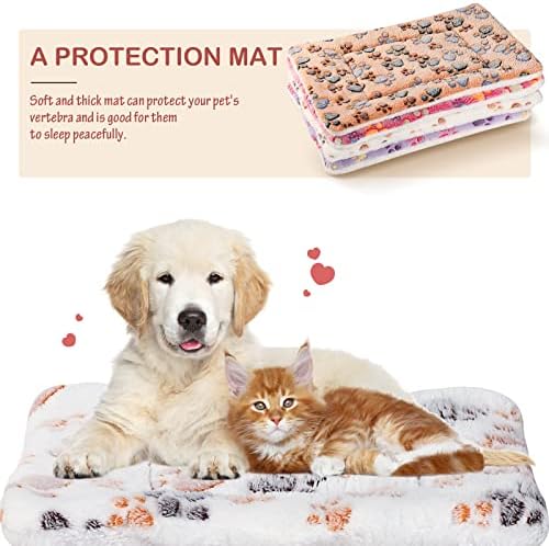 Tuanse 4 Pack Soft Pet Bed Mat Small Dog Crate Fleece