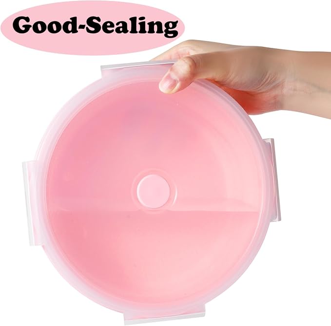 Joyinjojo Collapsible Dog Bowls with Lids, 2 Pack, Pink, 17oz