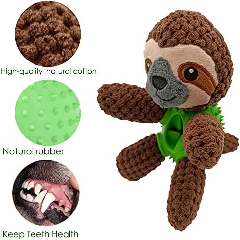Squeaky Dog Toys, Interactive Durable Plush Pet Toys,Food Dispensing Toy,Funny Rubber Chew Puzzle Toy for Puppy Middle Large Dogs