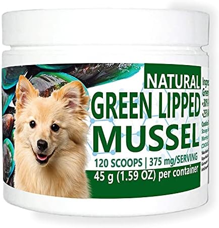 Green Lipped Mussel Powder for Dogs, All-Natural Hip & Joint Support Dietary Supplement Formula for Dogs (120 Servings)