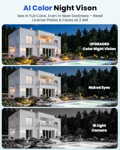 2K 3MP Anti-Glare Window Security Camera with Black Light Full-Color