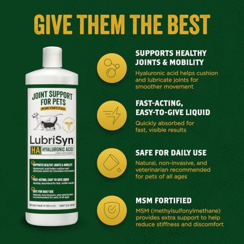 LubriSyn HA Hip & Joint Supplement Plus MSM for Dogs & Cats, 32 oz