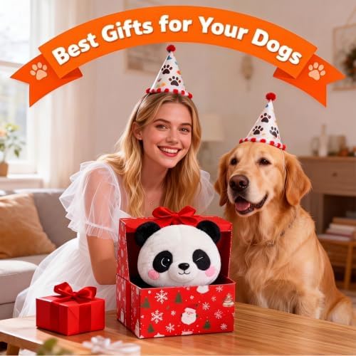 Interactive Dog Toy, 3 Modes Bouncing Talking Squeaky Dog Toy(Panda) | Cozisvoker Electric moving dog toy with Automatic Bouncing, Singing and Recording Functions for Small Medium Large Dogs