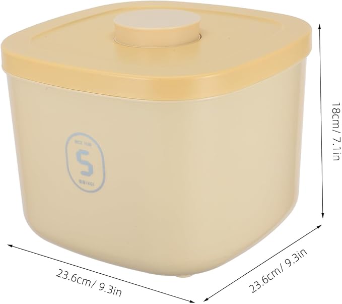 Large Capacity Airtight Pet Food Storage Container Vacuum-sealed Cat Dog Food Bin Plastic Keeps, Large, Yellow