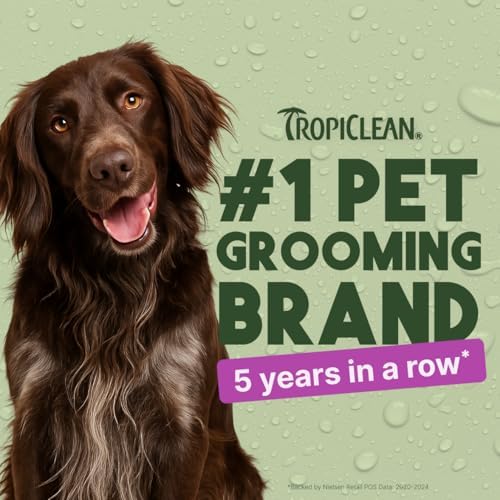 TropiClean Dog Detangler Spray Dematting, Leave-in Conditioner, 16oz. | Dematting Spray | Sweet Refreshing Scent | For Doodles & All Coat Types | Made in USA