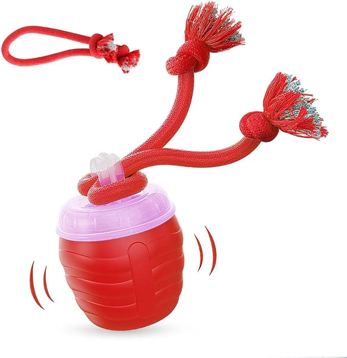 Interactive Dog Toys, 2025 New Motion Activated Cat Balls with 360° Smart Automatic Rolling Moving for Bored Pet Cats Dogs (Red)