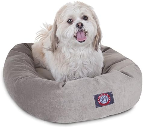 Majestic Pet Micro Velvet Dog Bed, 32 Inch Medium, Round, Washable, Azure