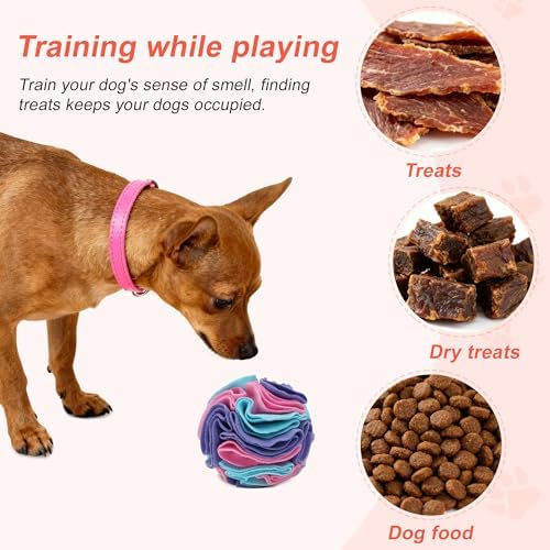 Snuffle Ball for Dogs, Interactive Dog Toys, Blue, Small | Designed for Small Breeds and Puppies, Machine Washable