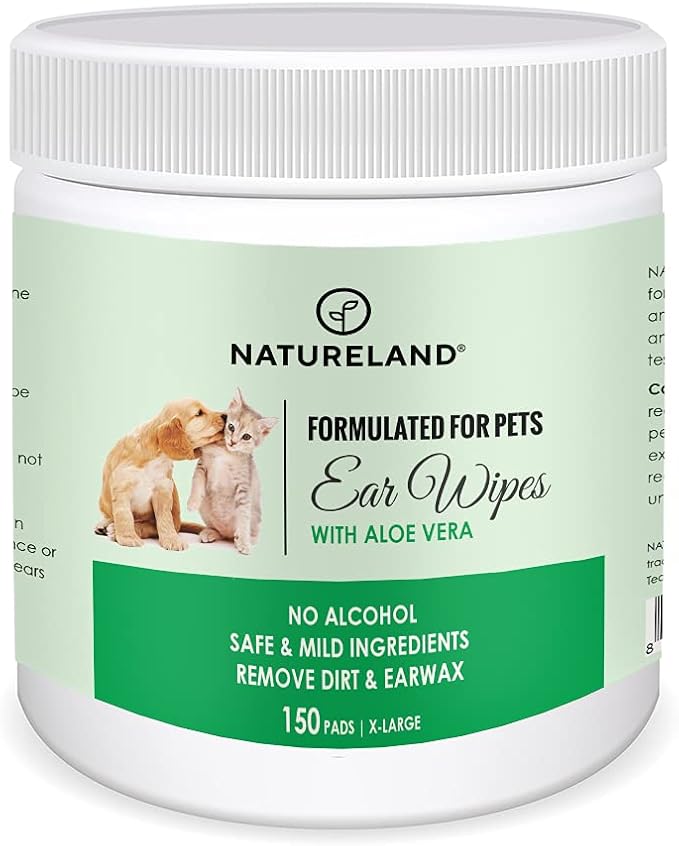 Natureland Dog Ear Wipes, Extra Large 150 pcs