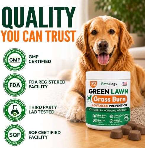 Dog Urine Neutralizer for Lawn - 170 Green Lawn Chews for Dogs - Gut Health