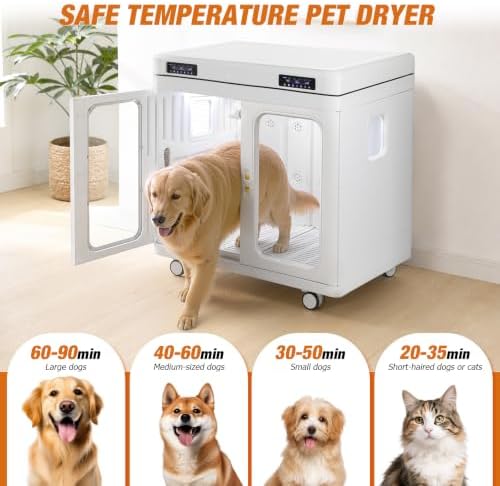 Pro Dog Dryer, 430L Large Pet Grooming Blower Box for Weight up to 130lbs