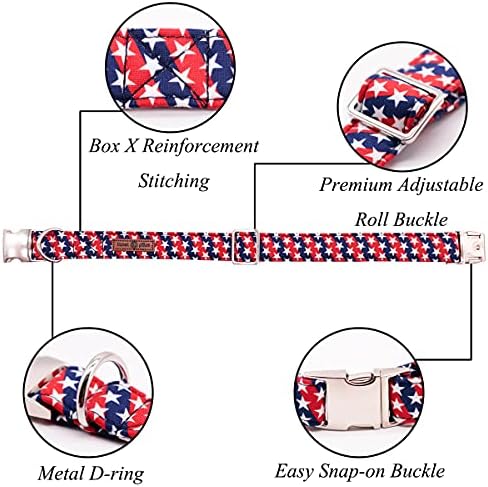 Lionet Paws Dog Collar with Flower, Soft and Comfortable, Adjustable Collar for Small Dogs Girl, Neck 10-16 inches