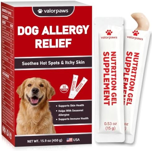 Dog Allergy Supplement,Soothes Itching,Yeast,Paw Licking,Itchy Ears and Seasonal Allergies with Quercetin,Bromelain & Omega-3 Fish Oil Immunity Support & Gut Health for All Ages & Sizes,Chicken Flavor