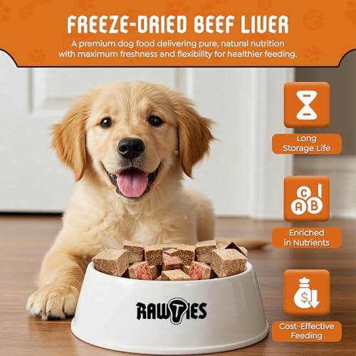 Premium Freeze-Dried Raw Beef Liver for Dogs – 100% USA-Sourced Raw Meat Dog Food – Grain-Free, No Fillers, High Protein Nutrition for Small & Large Breeds