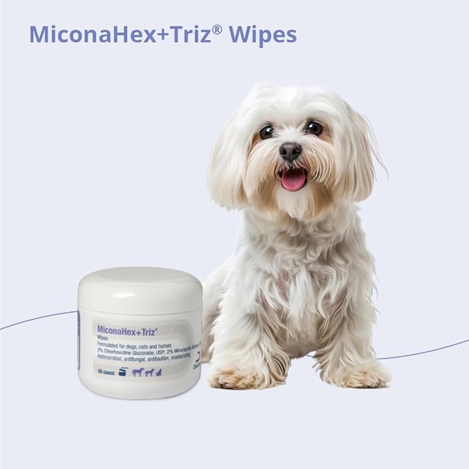 MiconaHex+Triz Wipes, 2.25" round for Dogs, Cats and Horses, 50 count jar