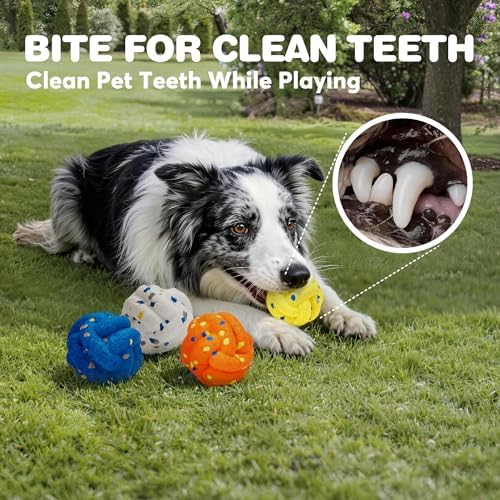 FOFOS Dog Balls for Aggressive Chewers, Floating ETPU, 4-Pack