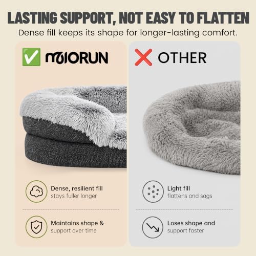 Miorun Fluffy Orthopedic Dog Beds Large Sized Dog, 43" Bolster Sofa Bed