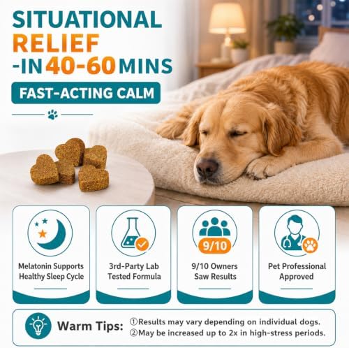 Hemp Calming Chews for Dogs Anxiety and Stress Relief with Melatonin, 200-Pack, 200ct