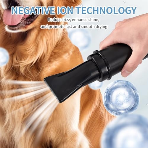 UNICOO Pet Dryer & Grooming Vacuum with Adjustable Speed & Temperature Control, Low Noise, 4 Nozzles, 1850 Watts, Blow Dry & Vacuum Functions for Dogs (White)