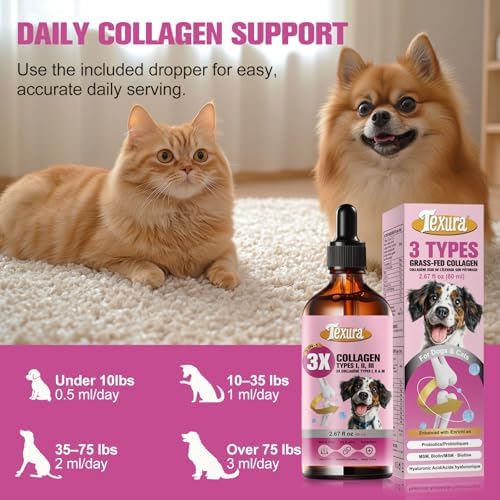 Liquid Collagen for Dogs & Cats – Grass-Fed Hydrolyzed – Supports Joints, Skin, Coat & Daily Wellness