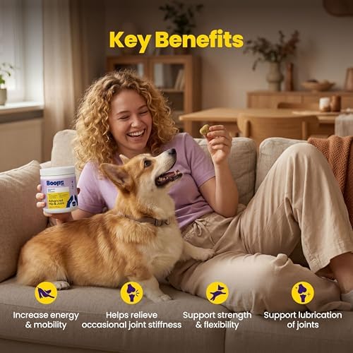 Advanced Hip & Joint Supplement for Dogs - 90 Soft Chews with Glucosamine, MSM, Chondroitin & Multivitamins - Supports Mobility & Flexibility - Made with Pasture-Raised Chicken