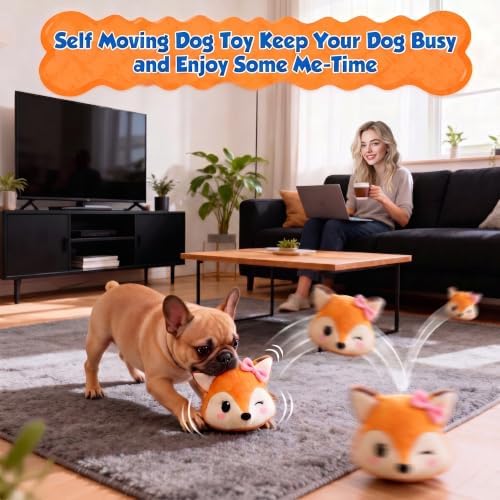 Interactive Dog Toys, for Small Medium Large Dogs to Keep Them Busy(Fox) | Cozisvoker Dog Ball Plush Chew Pet Toys,Rechargeable Automatic Electronic Dog Toy with Bouncing Ball Music & Recording