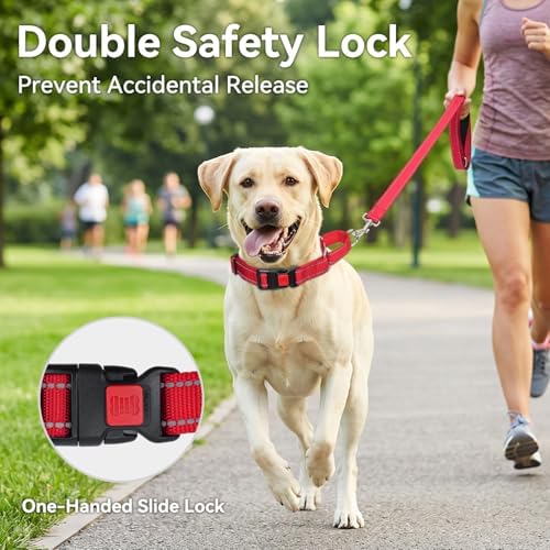 Joytale Martingale Collar for Dogs, Escape Proof No Pull, Red, M