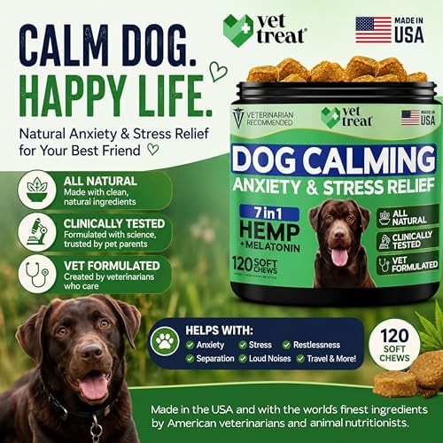 Hemp Calming Chews for Dogs, Melatonin, 120 Chews