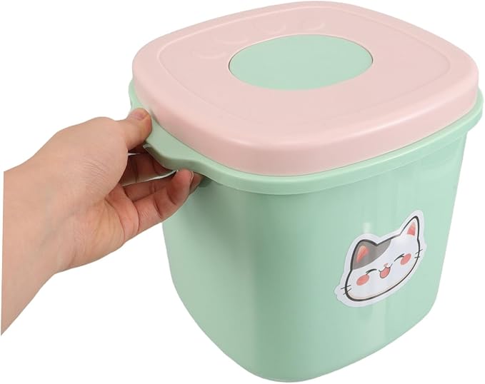 COLLBATH Airtight Pet Food Storage Container with Vacuum Seal Plastic Barrel for Dog Cat Food Open Lid for Freshness Moisture Dust Kitchen Organization