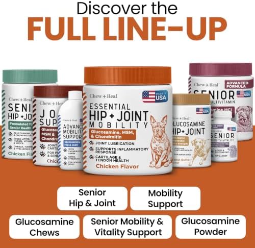 Hip and Joint Supplement For Dogs, 60 Soft Chews, Glucosamine & Chondroitin