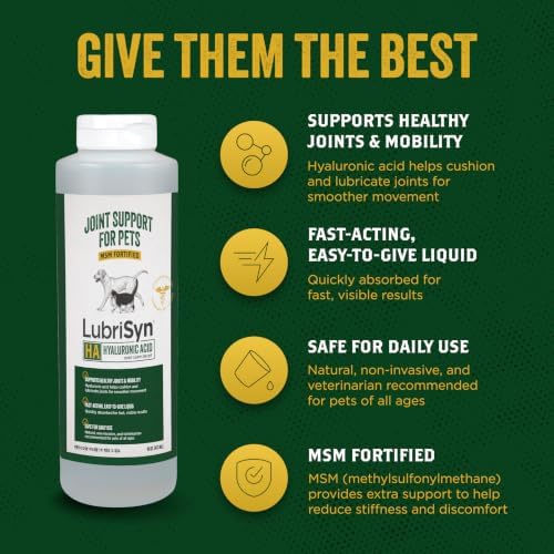 LubriSyn HA Hip & Joint Supplement Plus MSM for Dogs & Cats, 16 oz