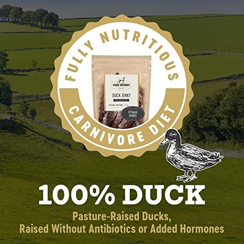 Farm Hounds - Premium Natural Duck Jerky for Dogs - Made from 100% Humanely Raised Duck - Break-to-Size - Great for Training & Treats - No Added Fillers - Made in USA - 3.5 oz - 1 Pack