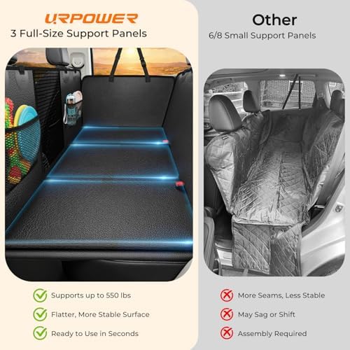 URPOWER PU Leather Back Seat Extender - Hard Bottom Dog Seat Cover