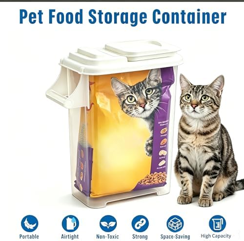 Pet Food Storage Container 16 Quart, Large Capacity Grain Bin with Easy Pour Spout, Airtight Bird Feeder and Dog Cat Treats Dispenser for Kitchen Pantry Organization