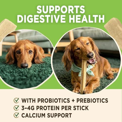 EcoKind Yogurt Dog Chews, Probiotic Dog Treats, Peanut Butter 25 Sticks